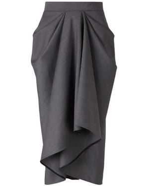 Givenchy Draped Midi Skirt - Grey