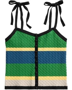 Polo Ralph Lauren Cable-Knit Tie-Strap Tank Top - Green