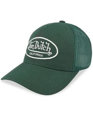 Von Dutch Logo-Patch Mesh-Panel Cap - Green