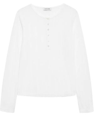 Anine Bing Pia T-Shirt Met Lange Mouwen - Wit