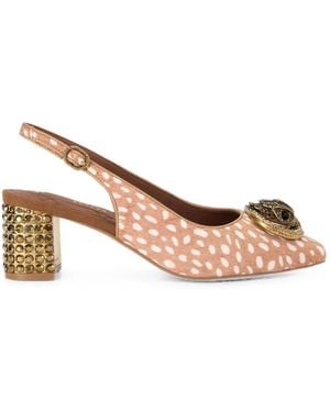 Kurt Geiger Chelsea Eagle Head Slingback Heeled Pumps - Brown