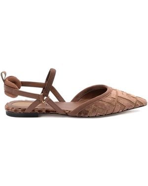 Fendi Pumps Colibrì Lite Ff Con Cinturino Posteriore - Marrone