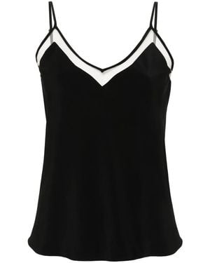 Nissa Mesh-Panel Tank Top - Black