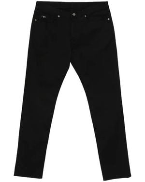 Emporio Armani J06 Stretch-Fabric Slim-Fit Trousers - Black