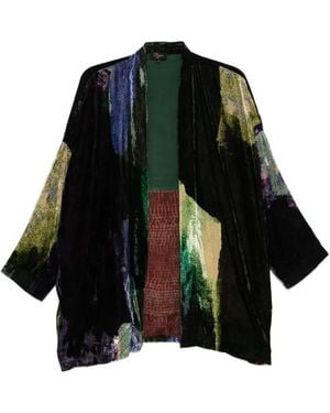 Raga Velvet-Effect Long-Sleeve Jacket - Black