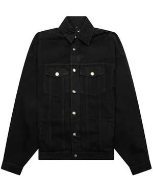 Willy Chavarria Buttoned Denim Jacket - Black