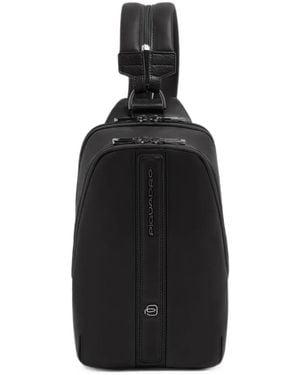 Piquadro Logo-Plaque Convertible Backpack - Black
