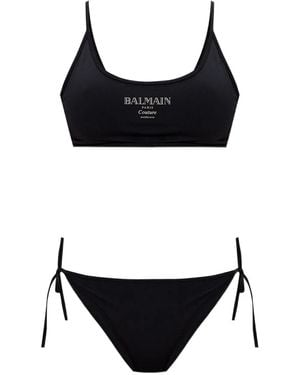 Balmain サイドタイ ビキニ - ブラック