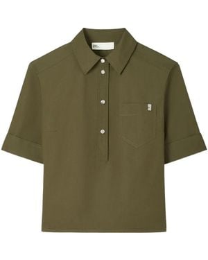 Tory Burch Pocket-Detail Short-Sleeve Shirt - Green