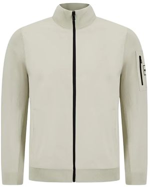 BOSS Zip-Fastening Pocket-Detail Sweatshirt - White