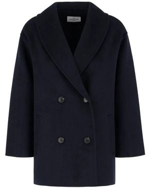 The Dynamis Studio Double-Breasted Wool Coat - Blue