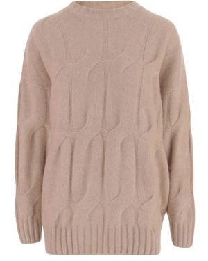 Allude Cable-Knit Sweater - Brown