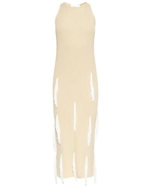 IRO Fleur Fringe Cutout Midi Dress - White