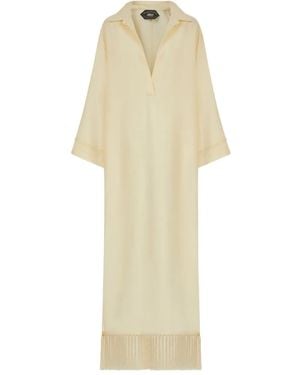Taller Marmo Bordighera Fringe-Trimmed Maxi Dress - White