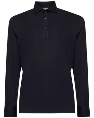 Brunello Cucinelli Poloshirt Met Lange Mouwen - Blauw