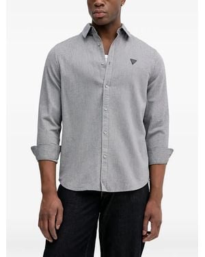 Guess Herringbone Cotton Shirt - Grey