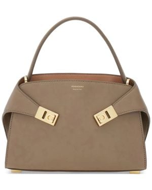 Ferragamo Hug Soft Bicolour Handbag (Xs) - Metallic