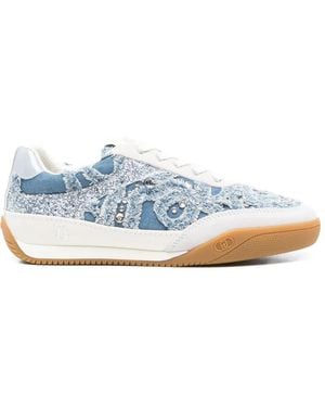 Liu Jo Denim Trainers With Jewel Stones - Blue