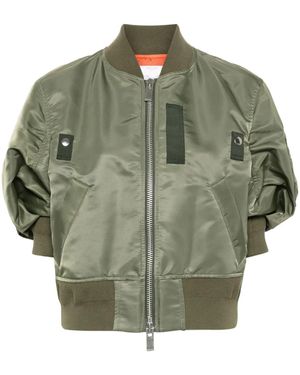 Sacai ショートスリーブ ボンバージャケット - グリーン