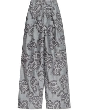 Ganni Trousers With 'Vintage' Effect - Grey