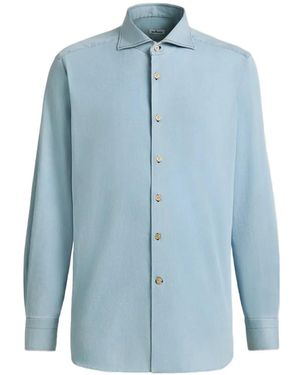 Kiton Klassisches Hemd - Blau
