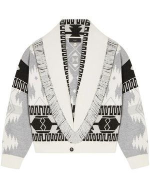 Alanui Cárdigan Bomber Icon En Jacquard - Blanco