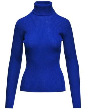 Essentiel Antwerp Geripptes T-Shirt Mit Rollkragen - Blau