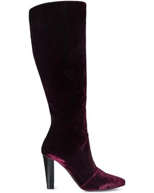 Saint Laurent Lily Stiefel Aus Samt - Schwarz