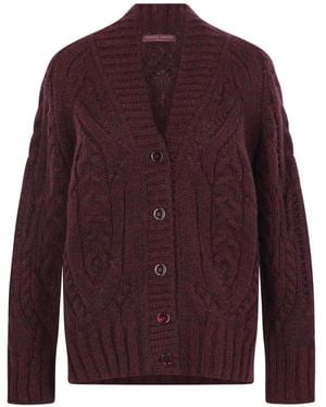 Ermanno Scervino Cable-Knit Cardigan - Purple