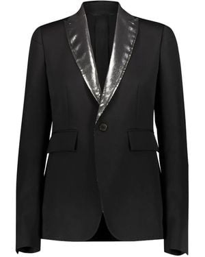 SAPIO N°55 Lamé-Lapels Jacket - Black
