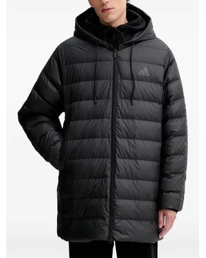 adidas Hooded Three-Stripe Jacket - Black