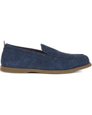 Etro Printed Suede Slip-On Loafers - Blue