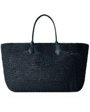 Vivienne Westwood Orb-Plaque Woven Tote Bag - Blue