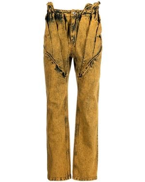 JUNTAE KIM Mid-Rise Straight-Leg Jeans - Yellow