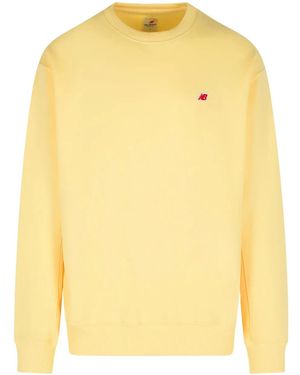 New Balance Sweatshirt mit Logo-Applikation - Gelb