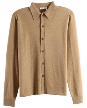 AURALEE Button-Up Cardigan - Natural