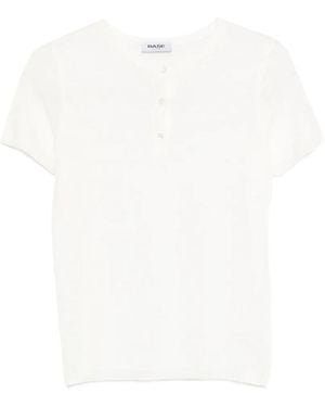 Base London T-Shirt À Patte De Boutonnage - White