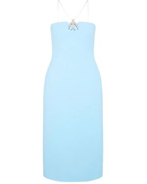 David Koma Crystal-Chain Swallow Midi Dress - Blue