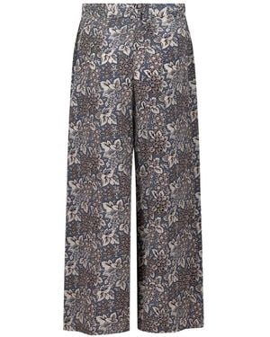 Weekend by Maxmara フローラル シルクワイドパンツ - グレー