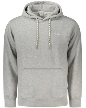 Pepe Jeans Logo-Embroidered Hoodie - Grey