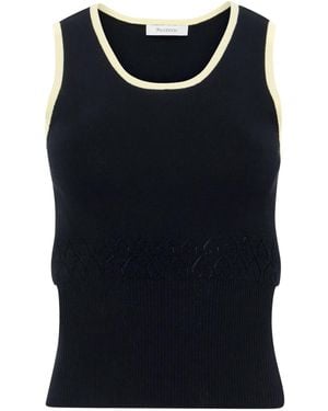 JW Anderson Contrasting-Trim Tank Top - Black