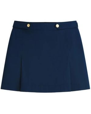 Tommy Hilfiger Falda Con Detalle Plisado - Azul