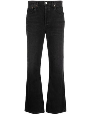 Agolde Mid-Rise Straight-Leg Jeans - Black
