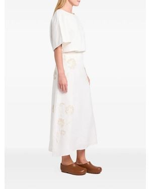 Twp A-Line Floral Skirt - White
