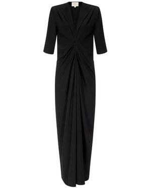 Loulou de Saison Willa Gathered-Detailing Maxi Dress - Black