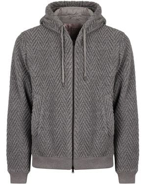 Herno Herringbone Pattern Jacket - Gray
