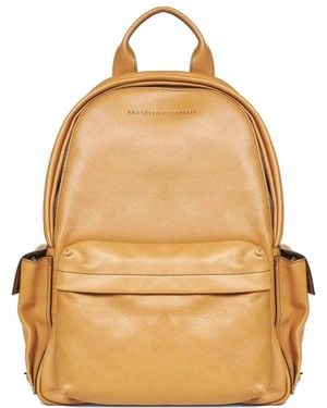 Brunello Cucinelli Rucksack mit Reißverschluss - Natur