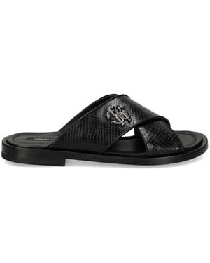 Roberto Cavalli Snakeskin Sandals - Black