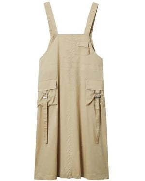 Izzue Vestido Tipo Peto Con Bolsillos Con Solapa - Neutro