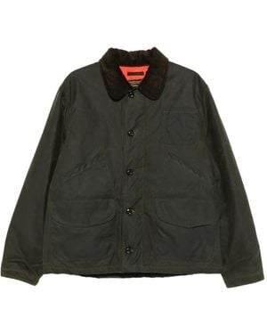 chesapeake's Stowe Corduroy-Collar Waxed Jacket - Black